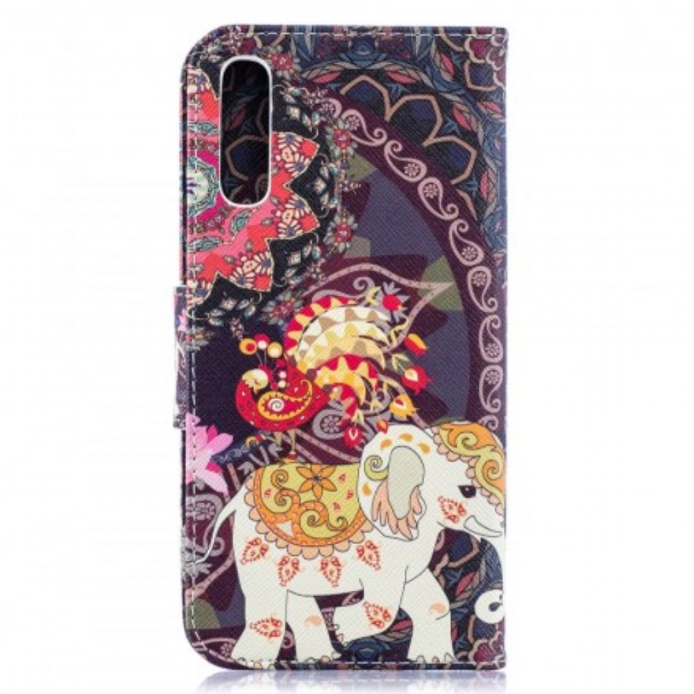 Folio-hoesje voor Samsung Galaxy A50 Etnische Olifantenmandala