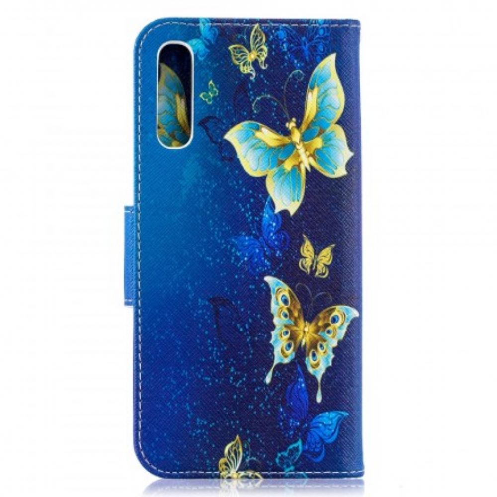 Folio-hoesje voor Samsung Galaxy A50 Gouden Vlinders