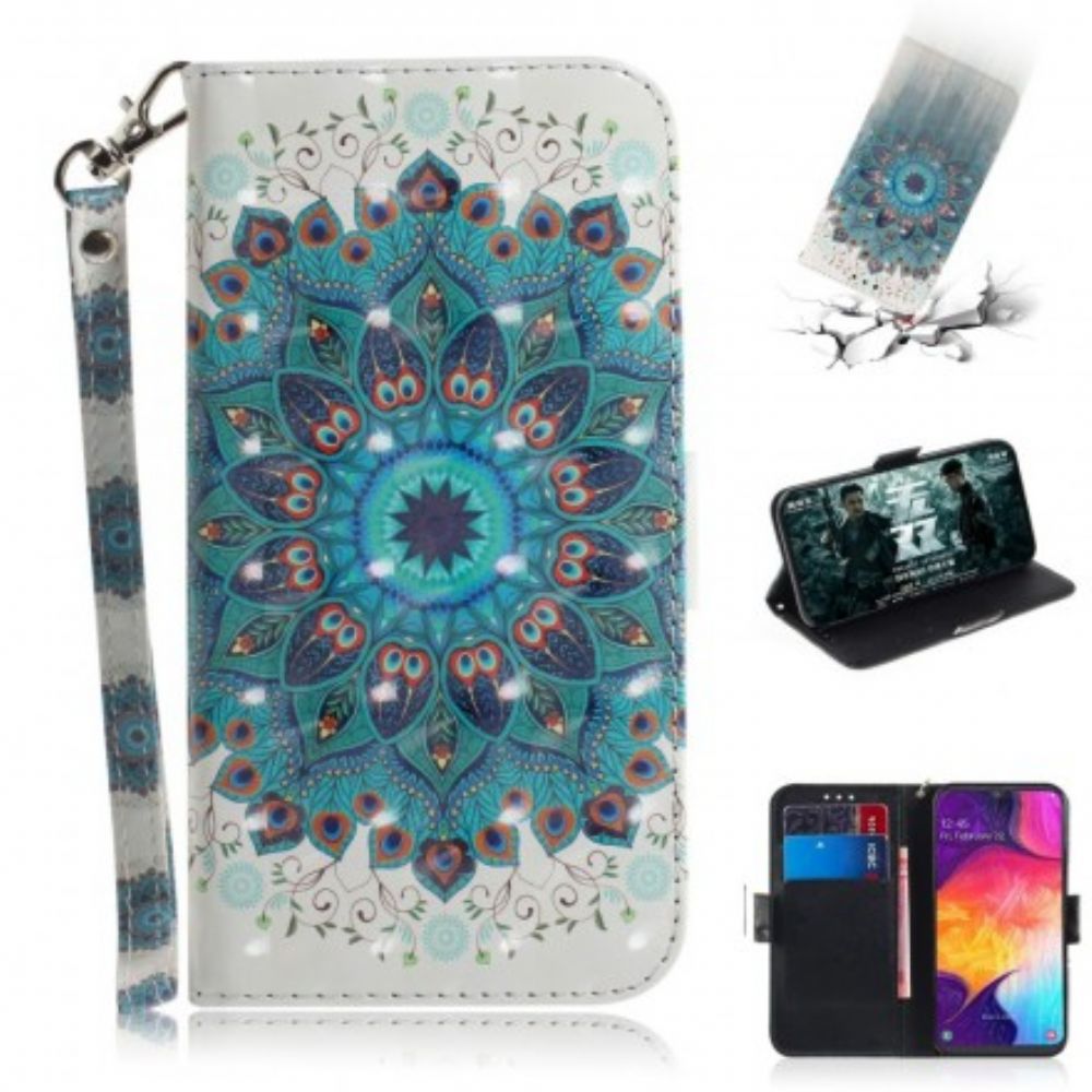 Folio-hoesje voor Samsung Galaxy A50 Met Ketting Meesterlijke Lanyard Manda