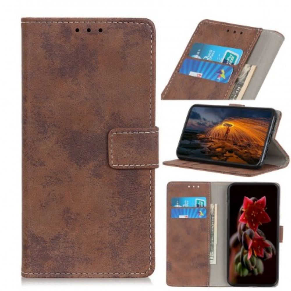 Folio-hoesje voor Samsung Galaxy A50 Vintage Leereffect