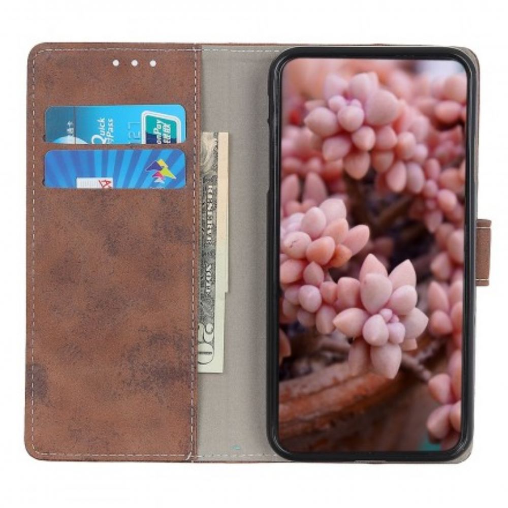 Folio-hoesje voor Samsung Galaxy A50 Vintage Leereffect