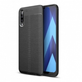 Hoesje voor Samsung Galaxy A50 Dubbele Lijn Litchi Leder Effect