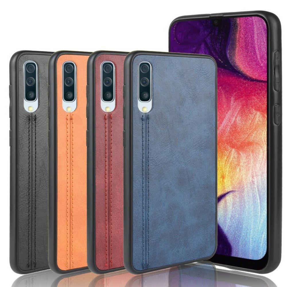 Hoesje voor Samsung Galaxy A50 Naad Leereffect