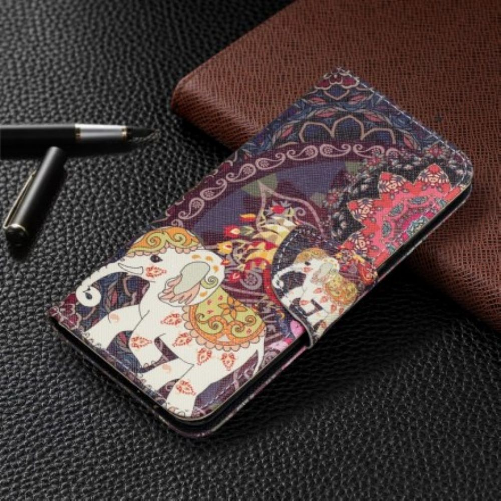 Folio-hoesje voor Samsung Galaxy A20e Etnische Olifantenmandala