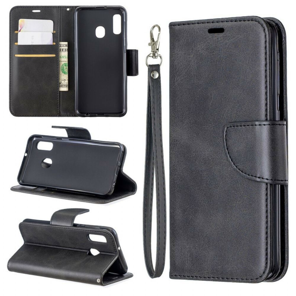 Folio-hoesje voor Samsung Galaxy A20e Flip Case Gladde Schuine Klep