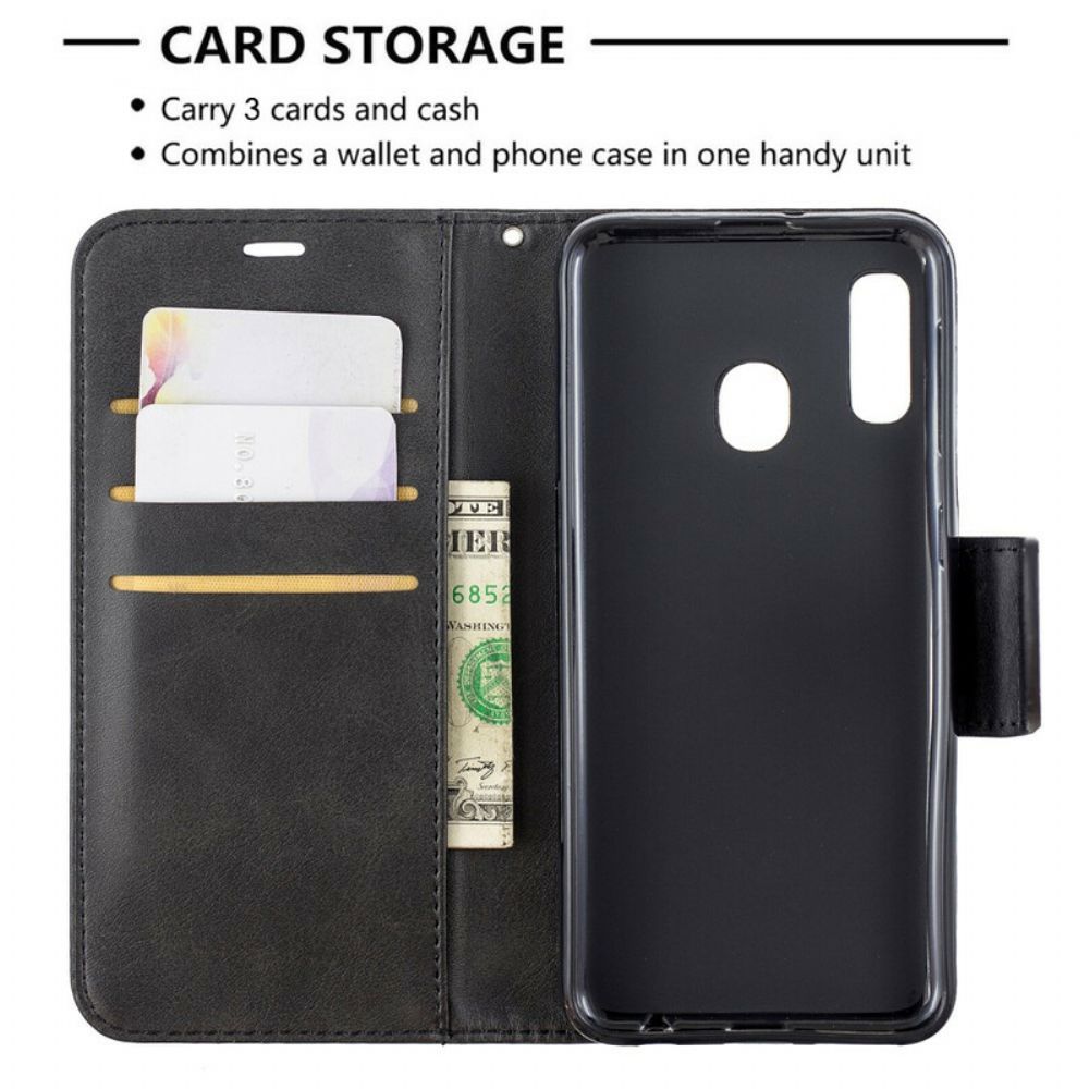 Folio-hoesje voor Samsung Galaxy A20e Flip Case Gladde Schuine Klep