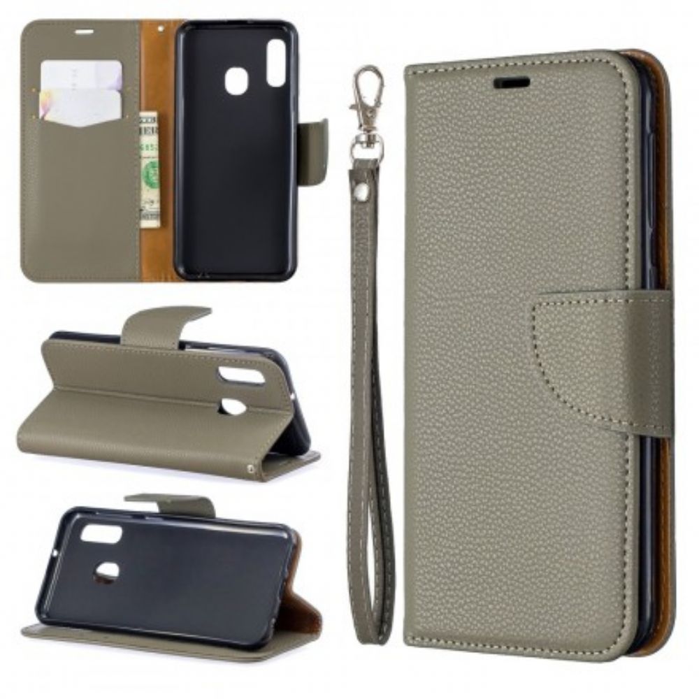 Folio-hoesje voor Samsung Galaxy A20e Flip Case Litchi Flap Schuin