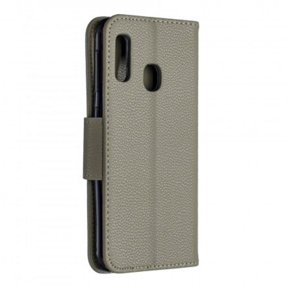 Folio-hoesje voor Samsung Galaxy A20e Flip Case Litchi Flap Schuin