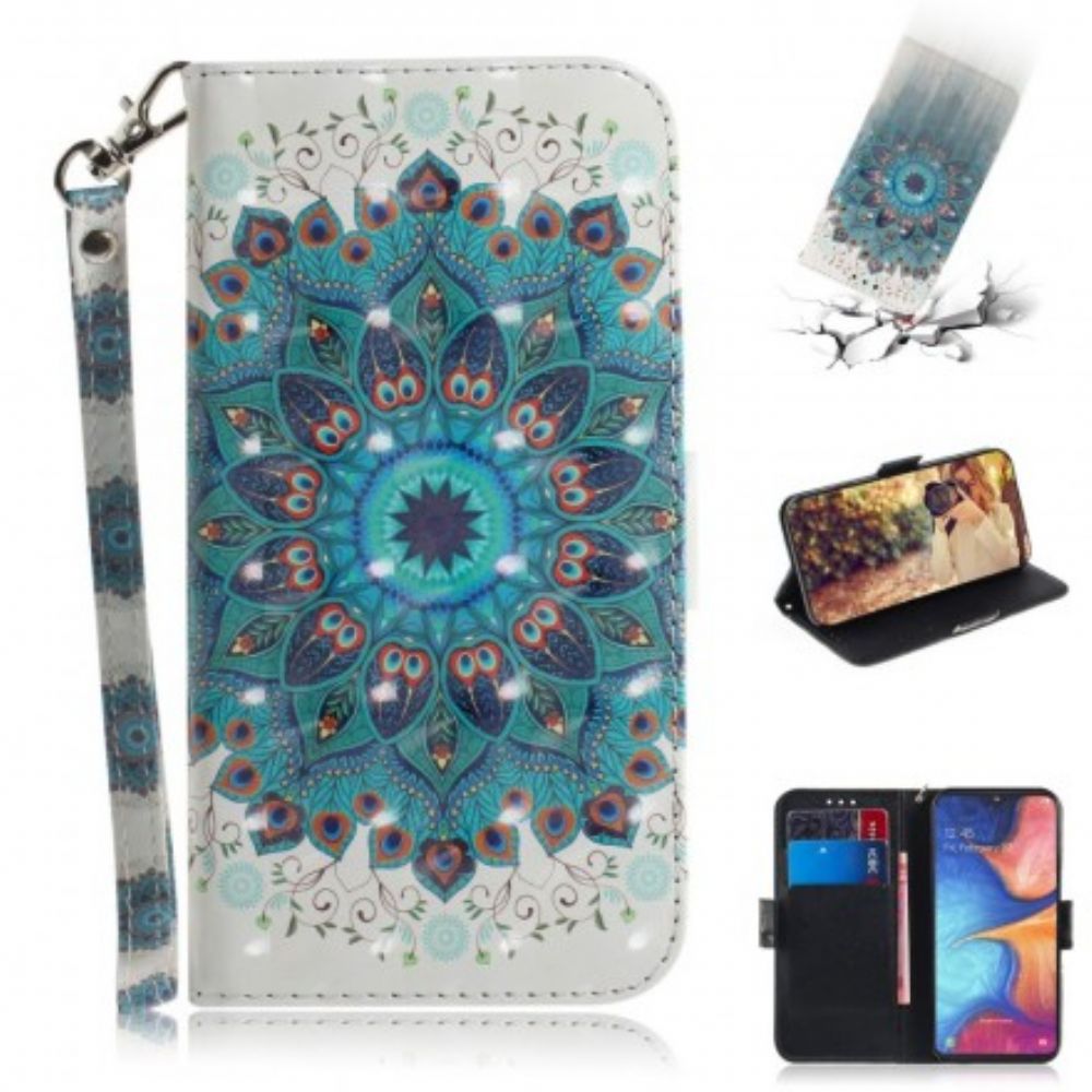 Folio-hoesje voor Samsung Galaxy A20e Met Ketting Meesterlijke Mandala Met Bandjes