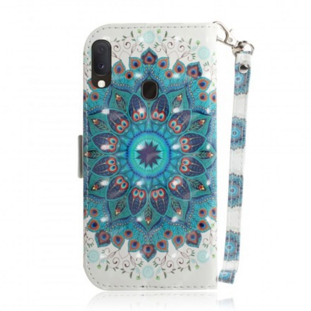 Folio-hoesje voor Samsung Galaxy A20e Met Ketting Meesterlijke Mandala Met Bandjes