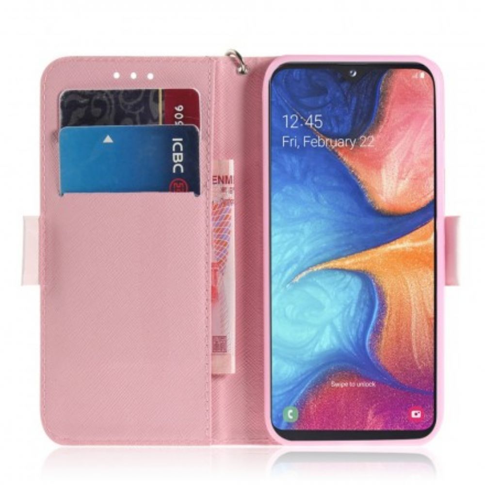 Folio-hoesje voor Samsung Galaxy A20e Met Ketting Thong Hamsters