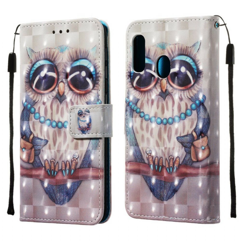 Folio-hoesje voor Samsung Galaxy A20e Miss Uil