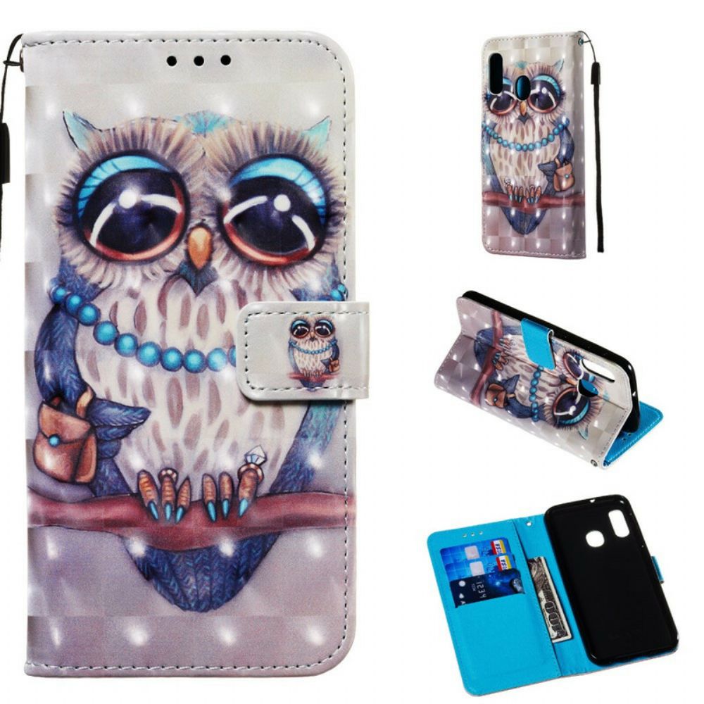 Folio-hoesje voor Samsung Galaxy A20e Miss Uil