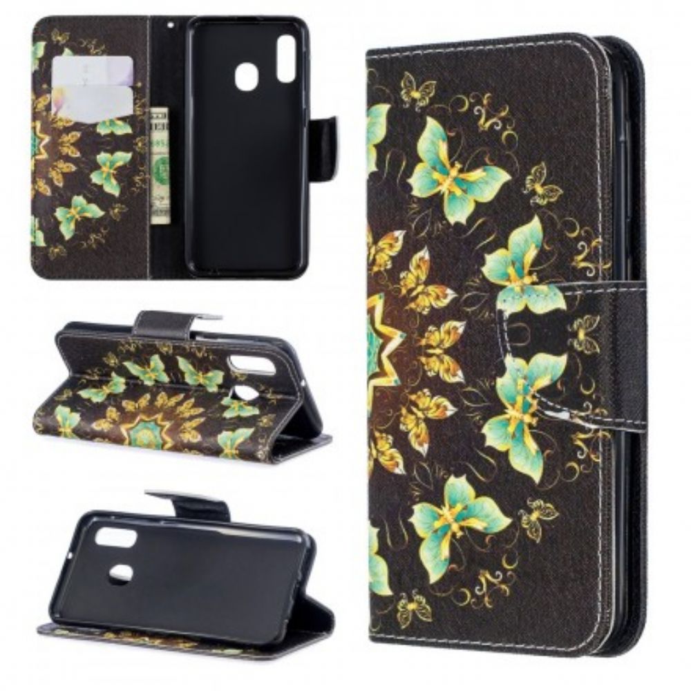 Folio-hoesje voor Samsung Galaxy A20e Vlindermandala