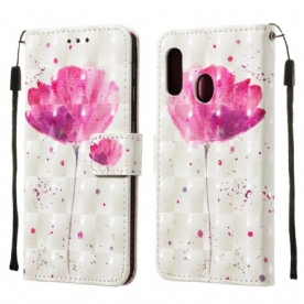 Hoesje Folio-hoesje voor Samsung Galaxy A20e Aquarel Halster