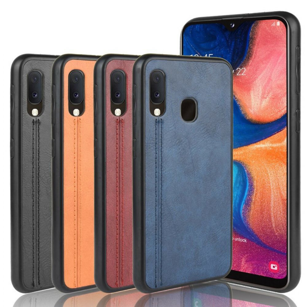 Hoesje voor Samsung Galaxy A20e Naad Leereffect