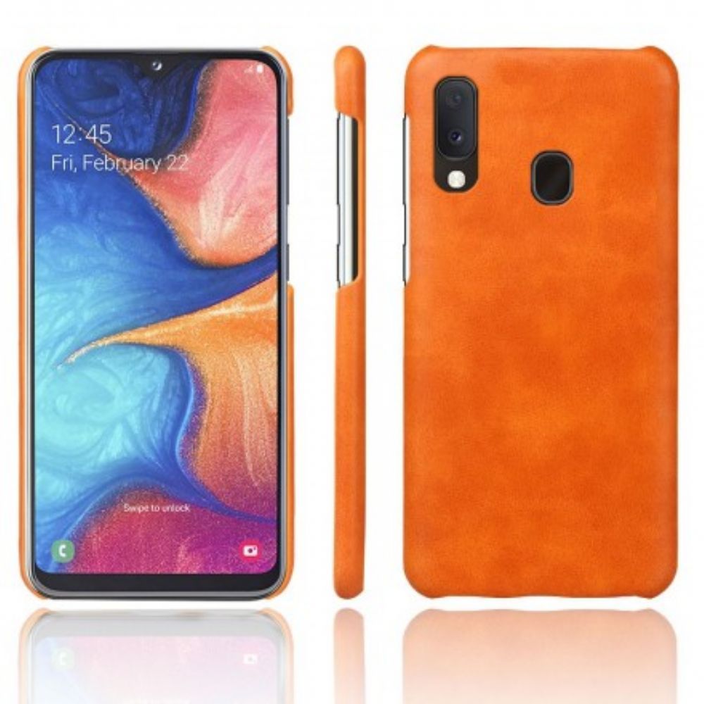 Hoesje voor Samsung Galaxy A20e Prestaties Litchi Leder Effect