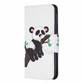 Leren Hoesje voor Samsung Galaxy A20e Luie Panda