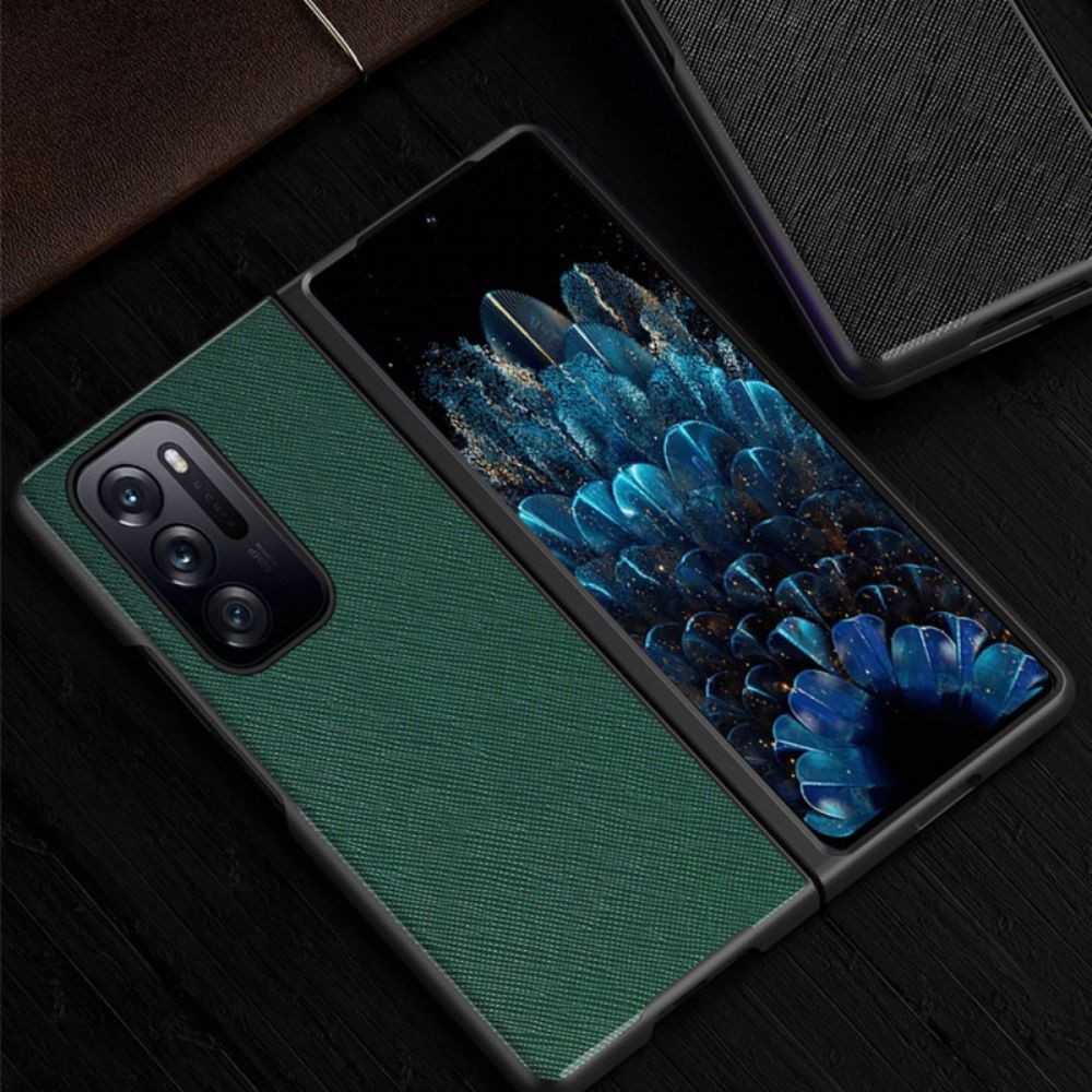 Hoesje voor Oppo Find N Getextureerd Leerontwerp