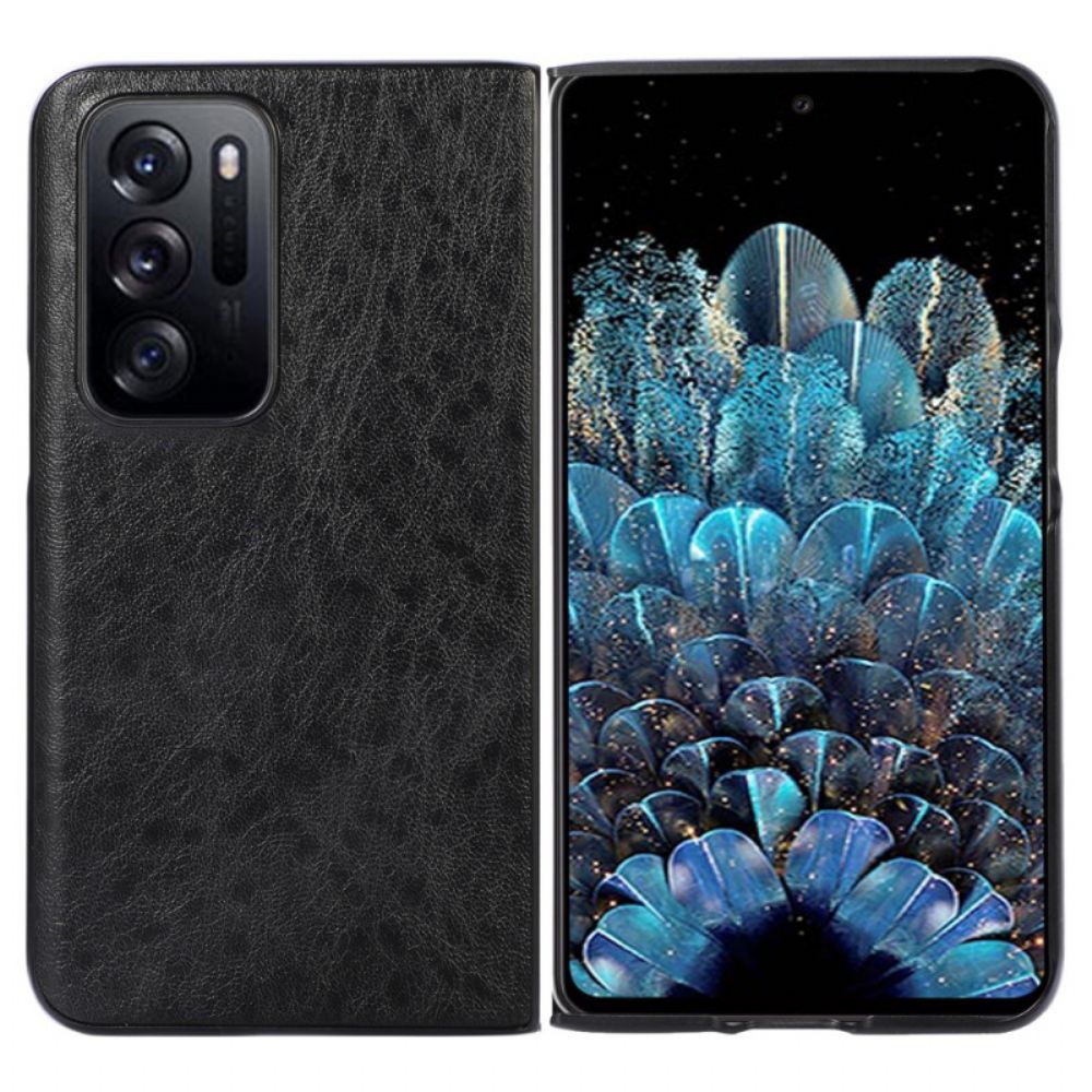 Hoesje voor Oppo Find N Getextureerd Leerontwerp