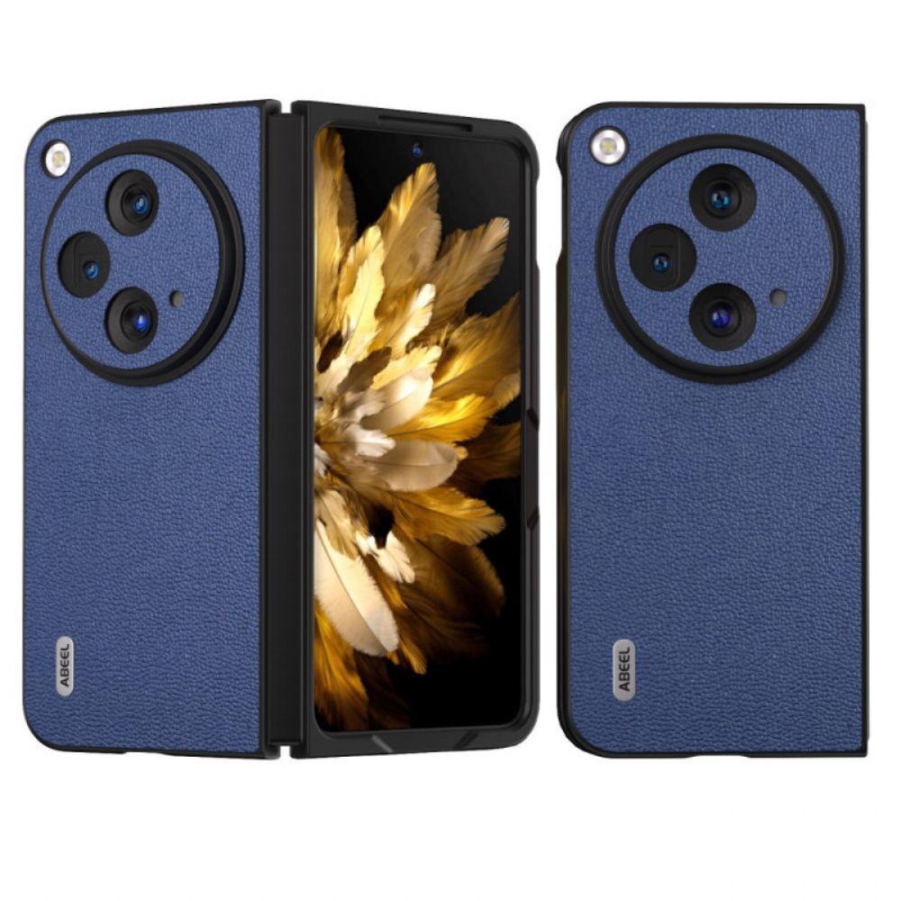 Case Hoesje Oneplus Open Telefoonhoesje Donker Leer Abeel