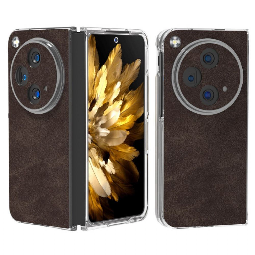 Hoesje Oneplus Open Vintage Leereffect Bescherming Hoesje