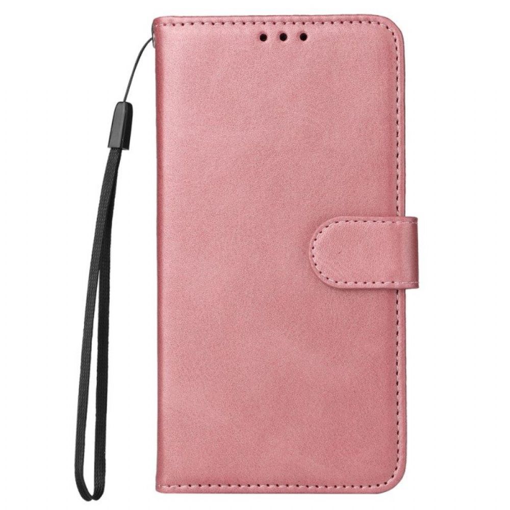 Folio-hoesje voor Xiaomi Redmi Note 12 Pro Plus Met Ketting Effen Met Bandje