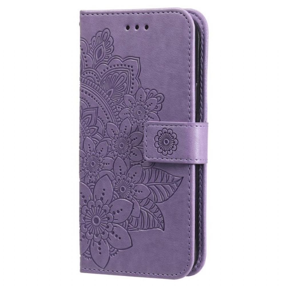 Folio-hoesje voor Xiaomi Redmi Note 12 Pro Plus Met Ketting Riem Bloem Mandala