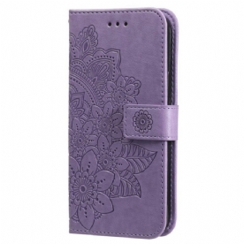 Folio-hoesje voor Xiaomi Redmi Note 12 Pro Plus Met Ketting Riem Bloem Mandala