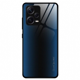 Hoesje voor Xiaomi Redmi Note 12 Pro Plus Koolstofvezel Gehard Glas