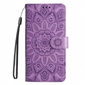 Leren Hoesje voor Xiaomi Redmi Note 12 Pro Plus Met Ketting Mandala-decoratie Met Riem