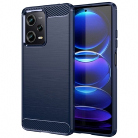 Hoesje voor Poco X5 Pro 5G Geborstelde Koolstofvezel