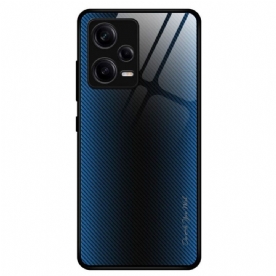 Telefoonhoesje voor Poco X5 Pro 5G Koolstofvezel Gehard Glas