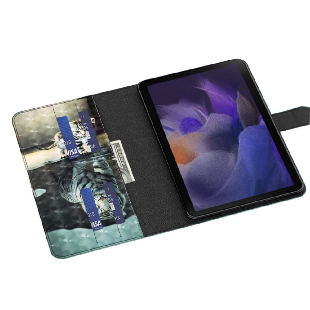 Flip Case voor Samsung Galaxy Tab A8 Lichtvlek Kattendroom