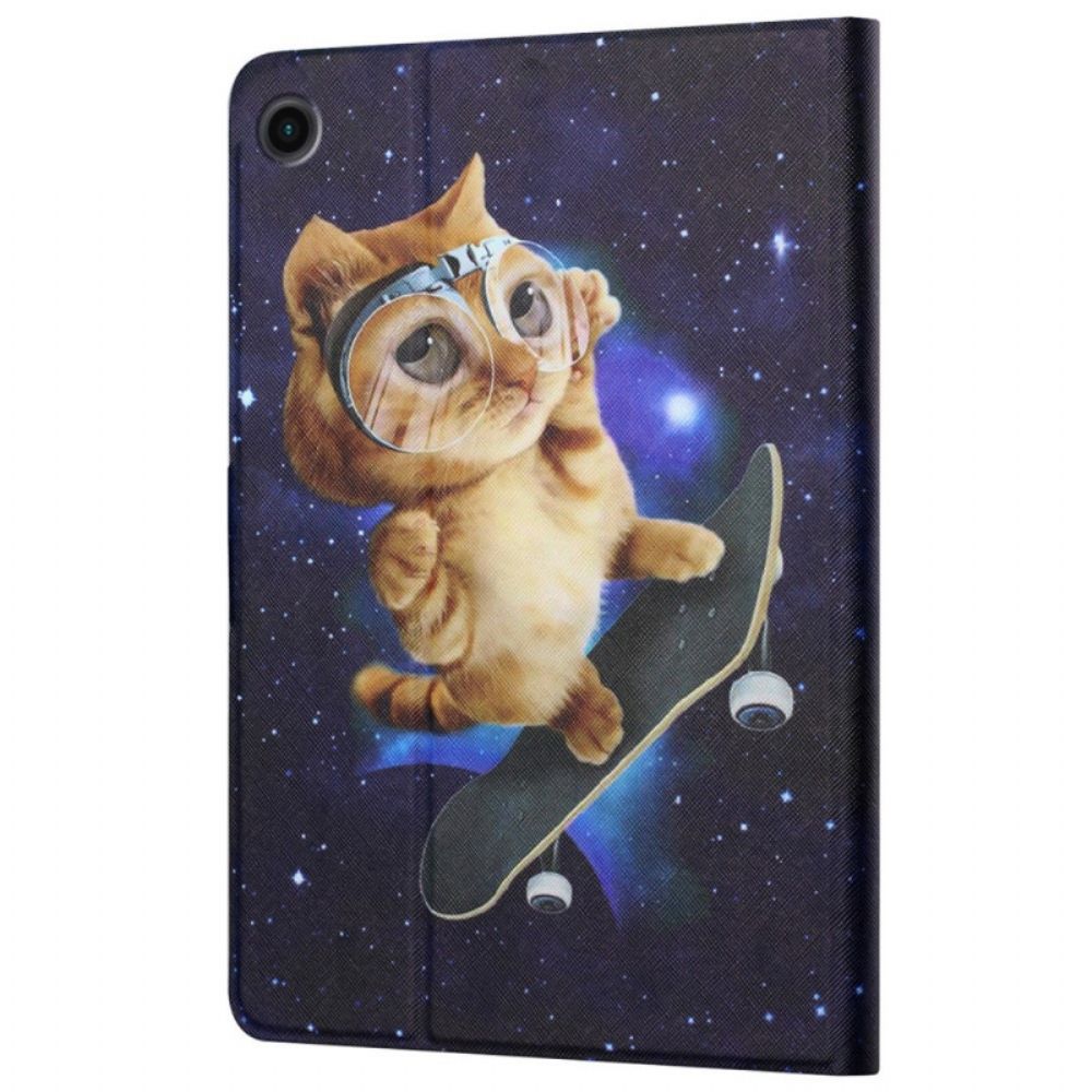 Flip Case voor Samsung Galaxy Tab A8 Skateboard Kat