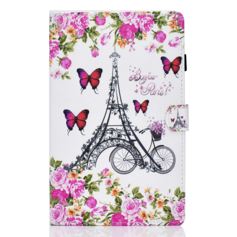 Folio-hoesje voor Samsung Galaxy Tab A8 Eiffeltoren Fiets