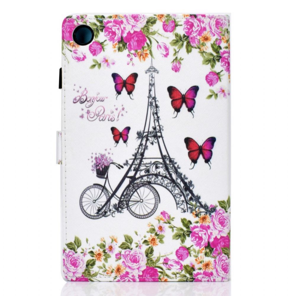 Folio-hoesje voor Samsung Galaxy Tab A8 Eiffeltoren Fiets