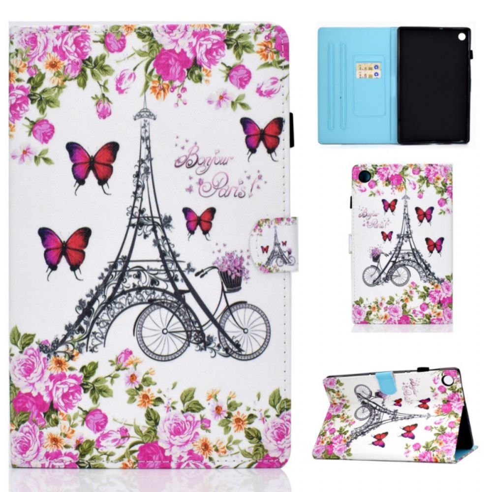 Folio-hoesje voor Samsung Galaxy Tab A8 Eiffeltoren Fiets