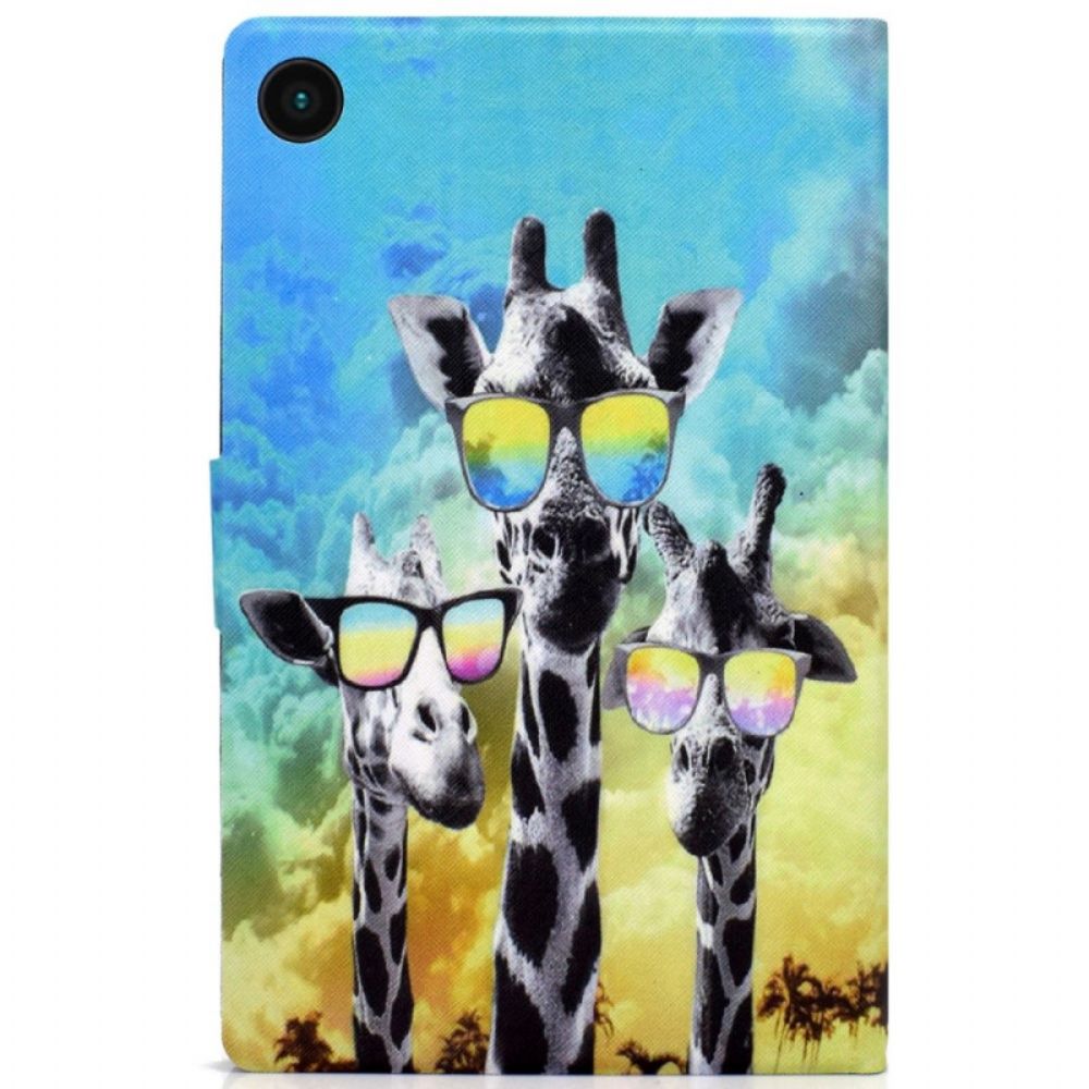 Folio-hoesje voor Samsung Galaxy Tab A8 Funky Giraffen