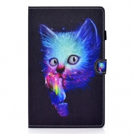 Leren Hoesje voor Samsung Galaxy Tab A8 Psycho Kat