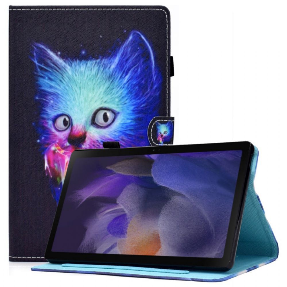 Leren Hoesje voor Samsung Galaxy Tab A8 Psycho Kat