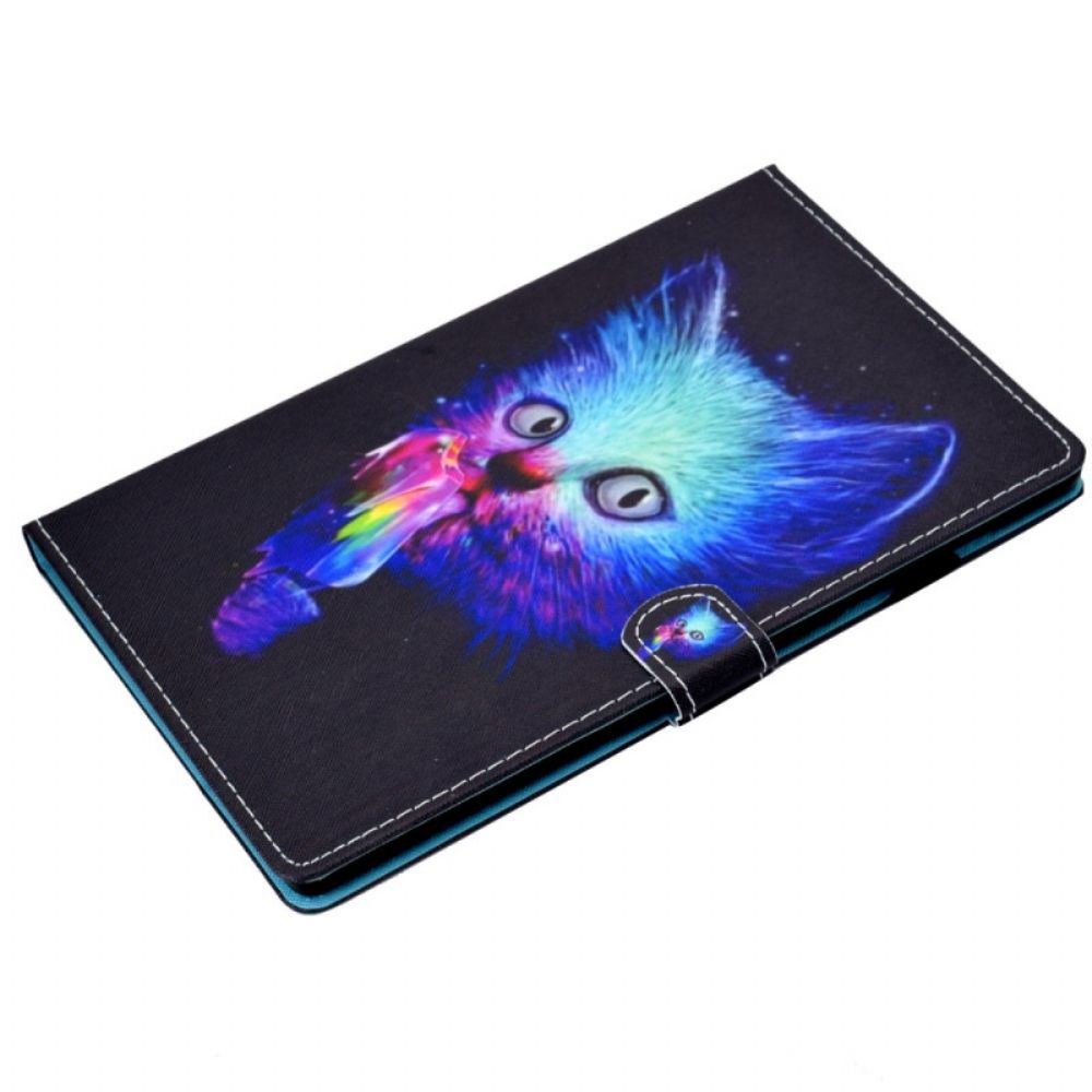 Leren Hoesje voor Samsung Galaxy Tab A8 Psycho Kat