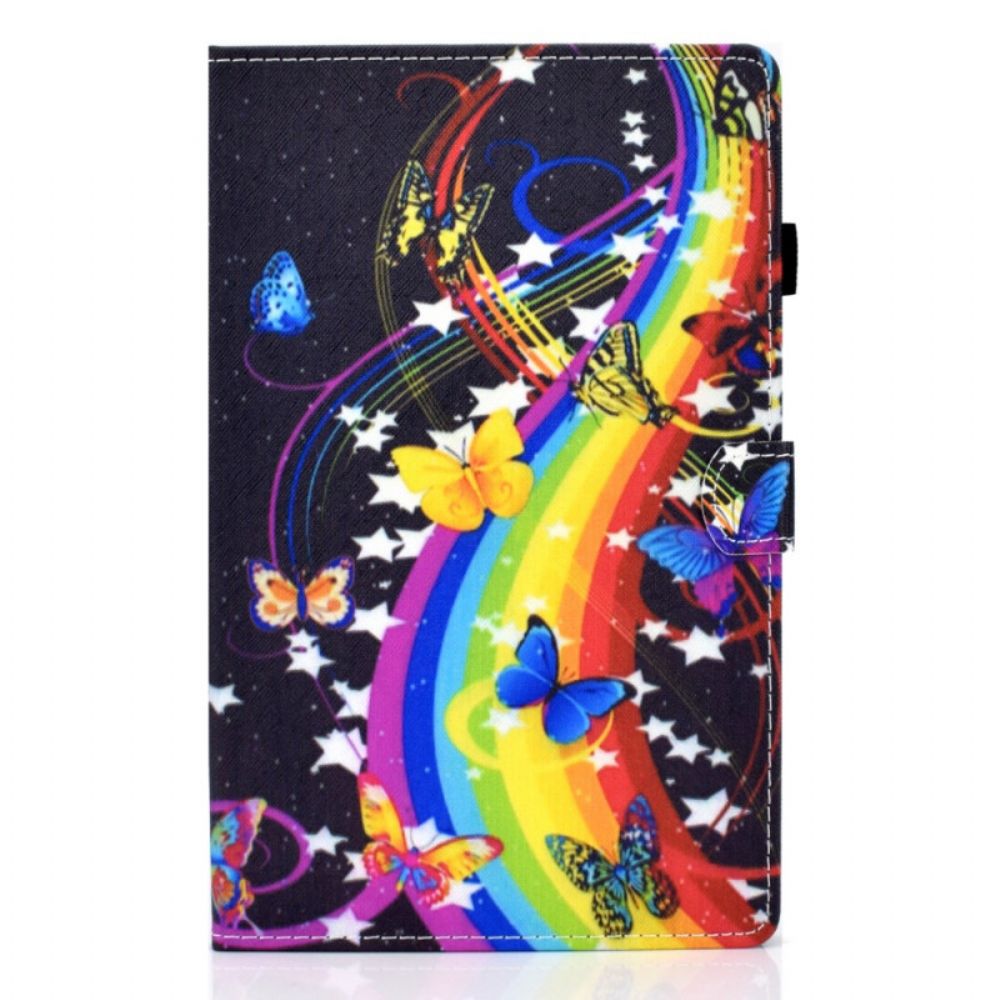 Leren Hoesje voor Samsung Galaxy Tab A8 Regenboogvlinders