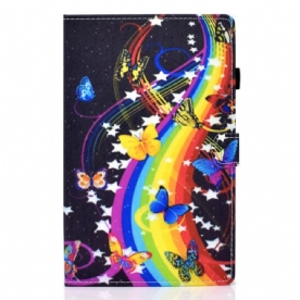 Leren Hoesje voor Samsung Galaxy Tab A8 Regenboogvlinders