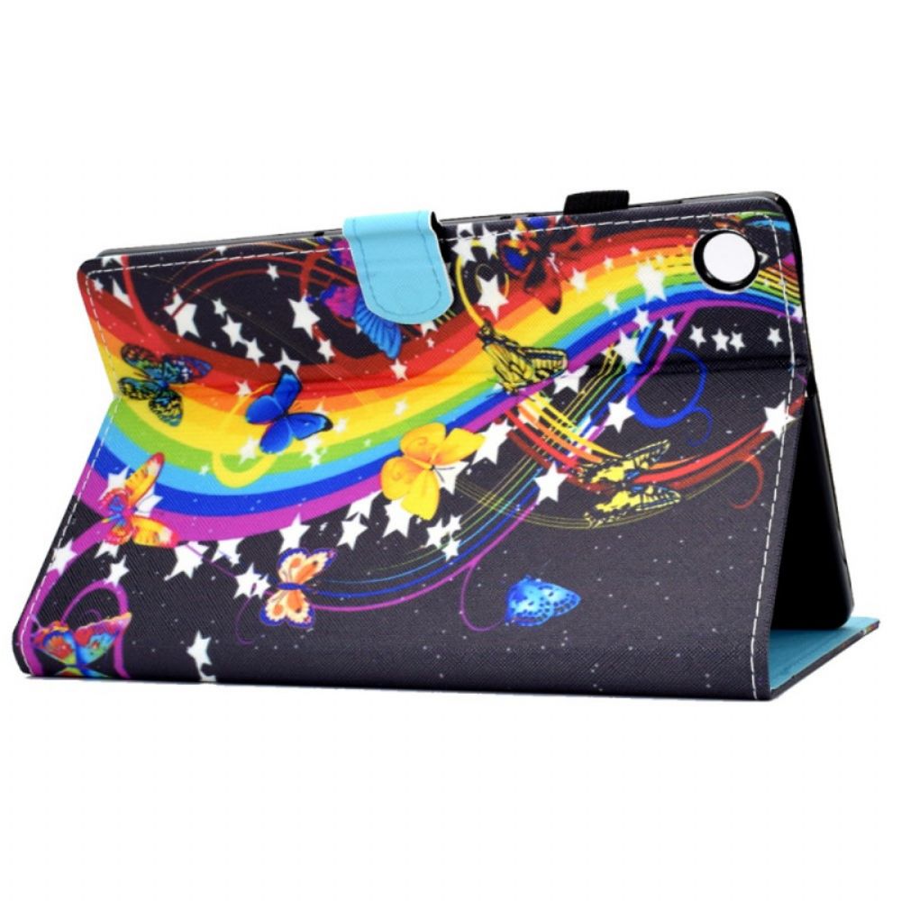 Leren Hoesje voor Samsung Galaxy Tab A8 Regenboogvlinders