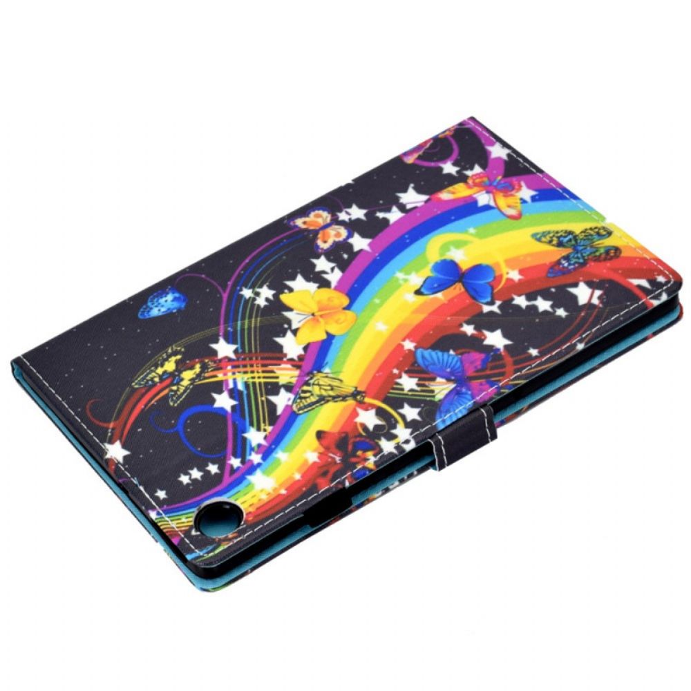 Leren Hoesje voor Samsung Galaxy Tab A8 Regenboogvlinders