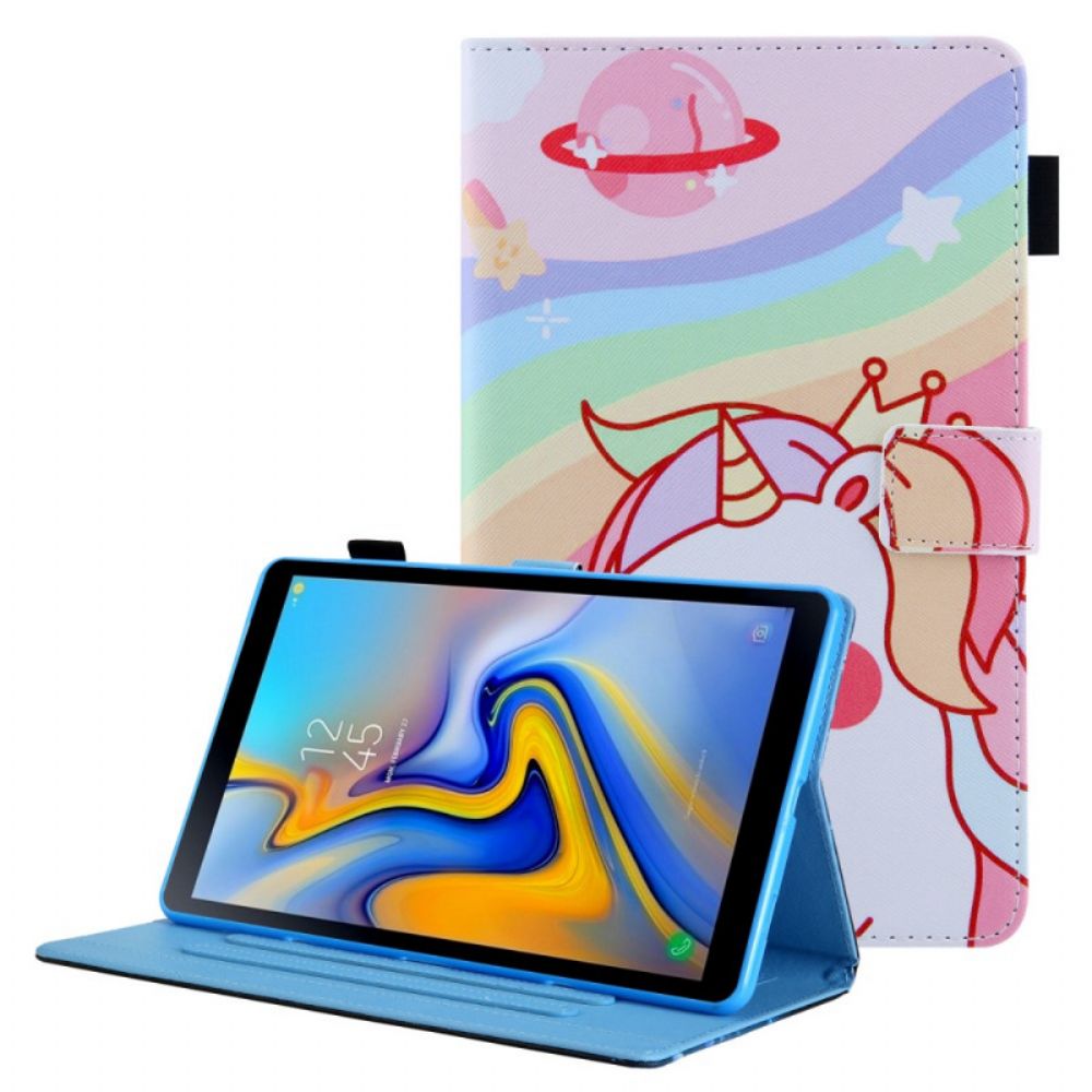 Leren Hoesje voor Samsung Galaxy Tab A8 Schattige Eenhoorn