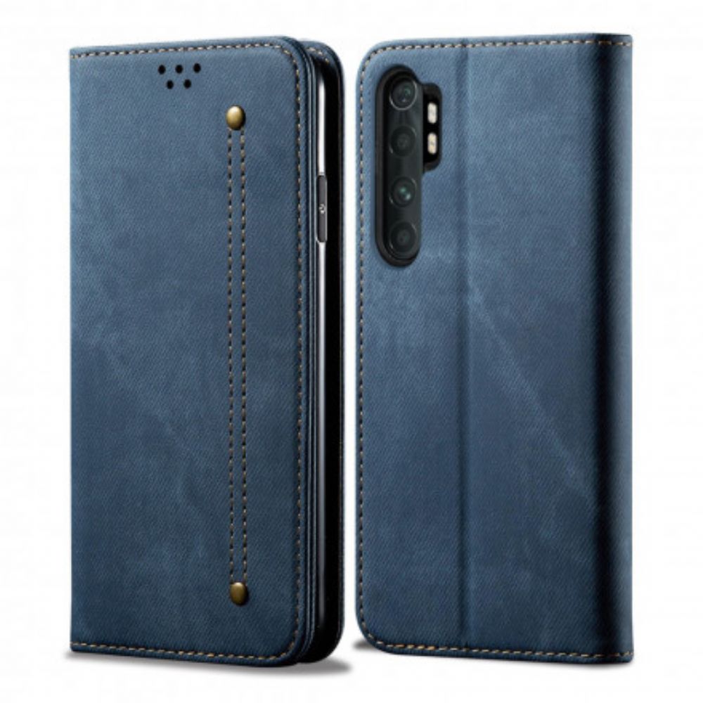 Bescherming Hoesje voor Xiaomi Mi Note 10 Lite Folio-hoesje Spijkerstof