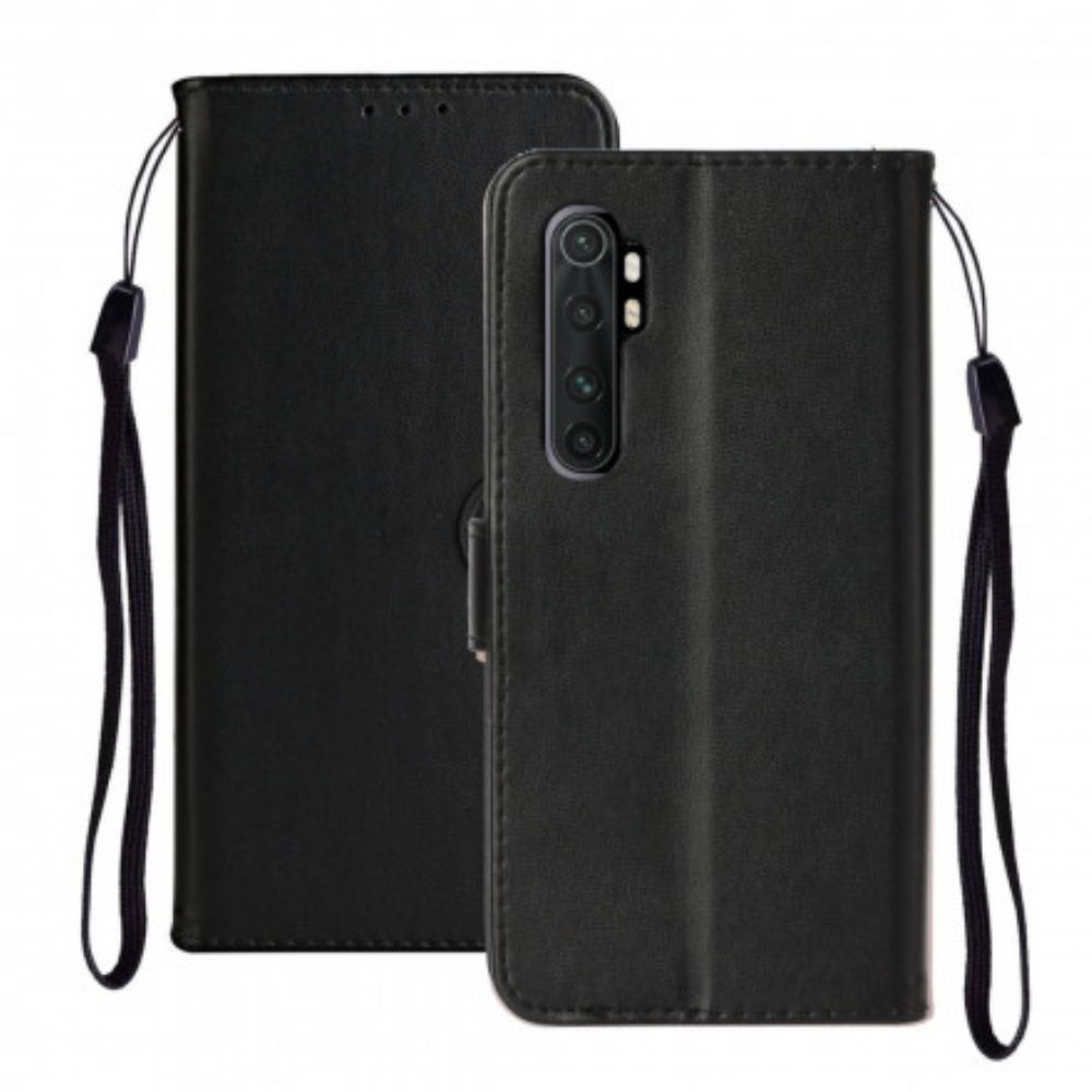 Folio-hoesje voor Xiaomi Mi Note 10 Lite Met Ketting Effen Kleur Serie Band