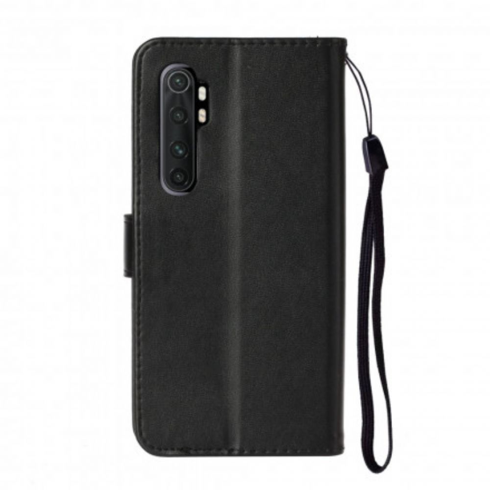 Folio-hoesje voor Xiaomi Mi Note 10 Lite Met Ketting Effen Kleur Serie Band